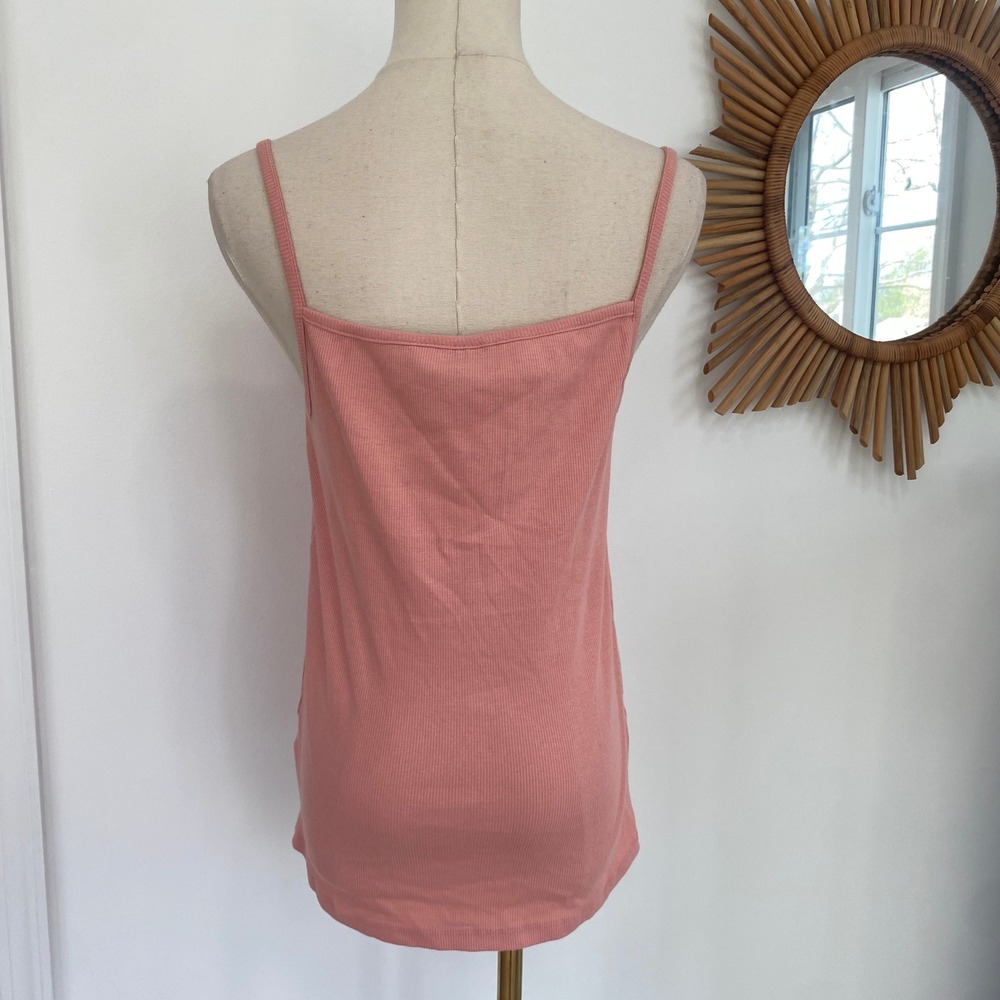 Vintage Y2K Esmara Pink Ribbed Lace Trim Bow Tank Top Coquette Cute M - Picture 4 of 10